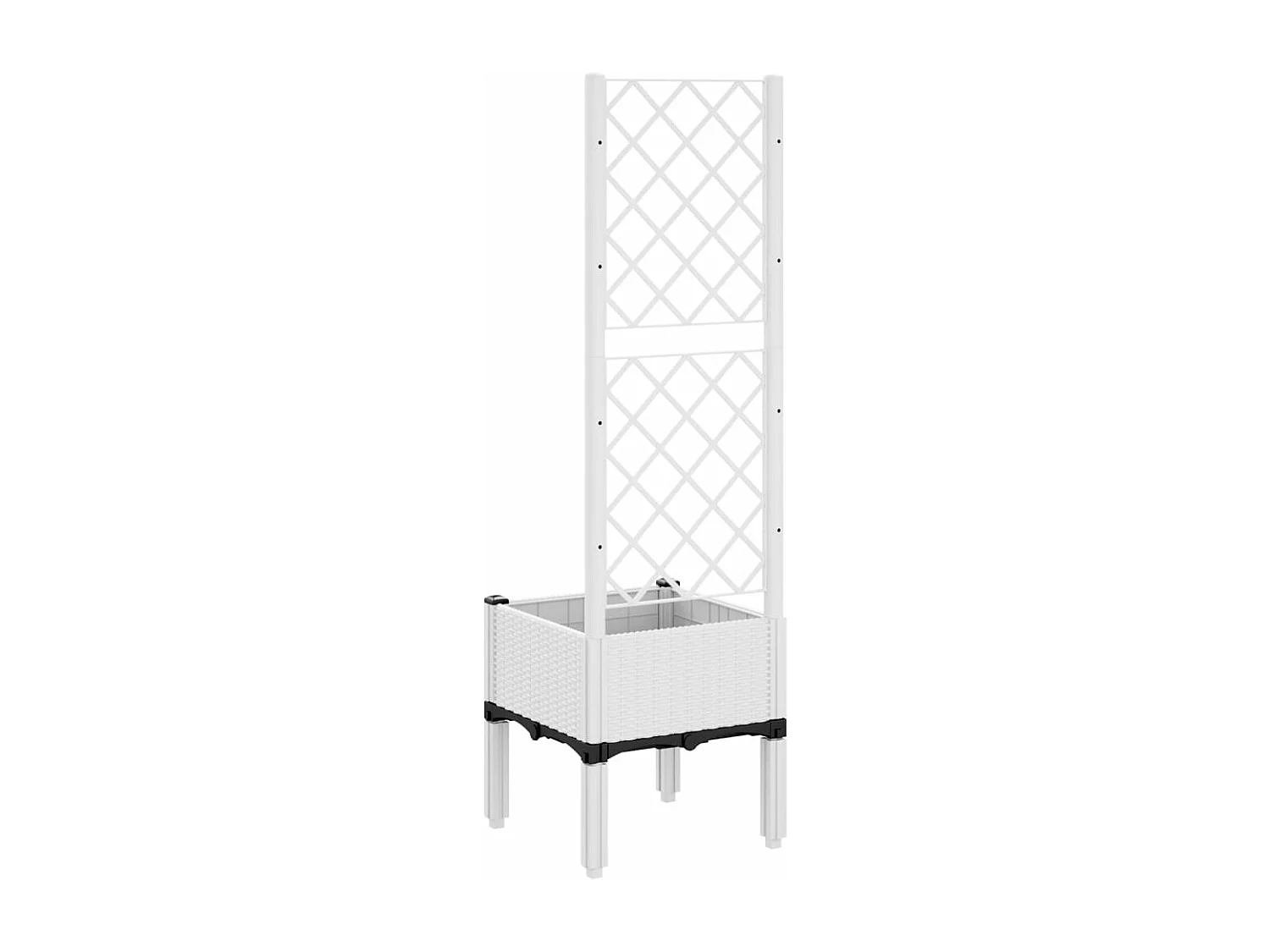 Vaso/floreira de jardim c/ treliça 40x40x142 cm PP branco