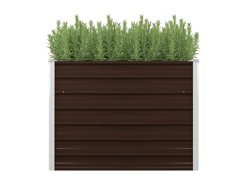 Canteiro elevado de jardim aço galvanizado 100x40x77cm castanho