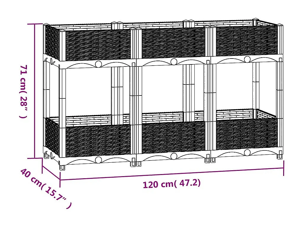 Arriate polipropileno 120x40x71 cm