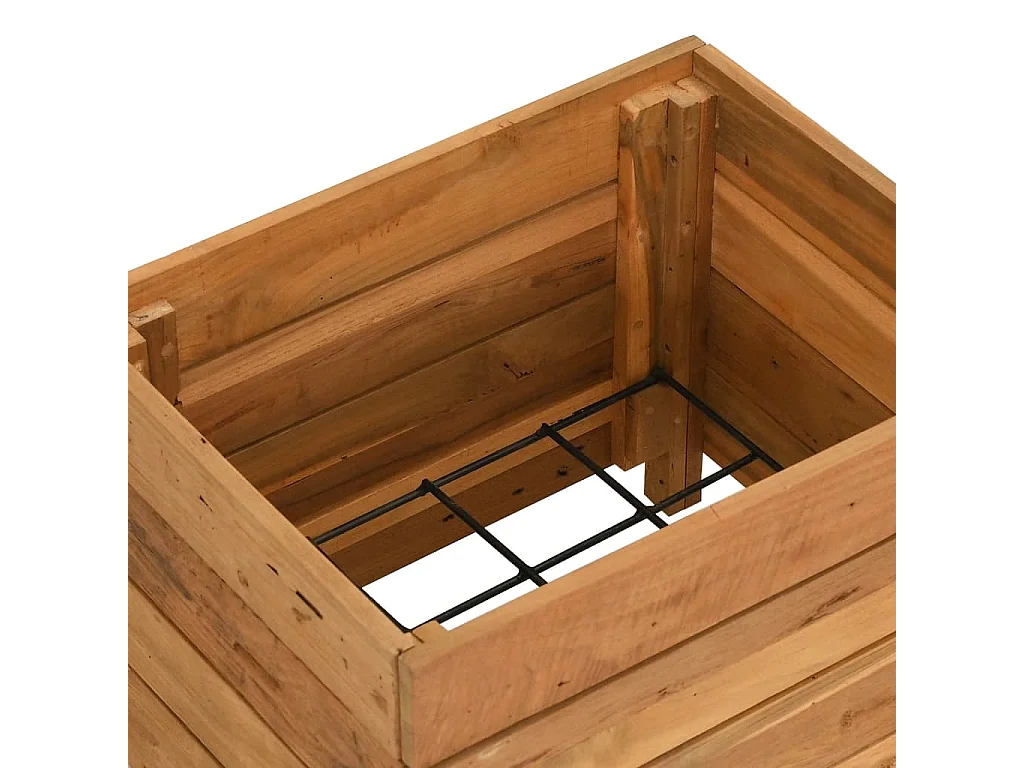 Lit surélevé 50x40x38 cm Bois massif de teck et acier