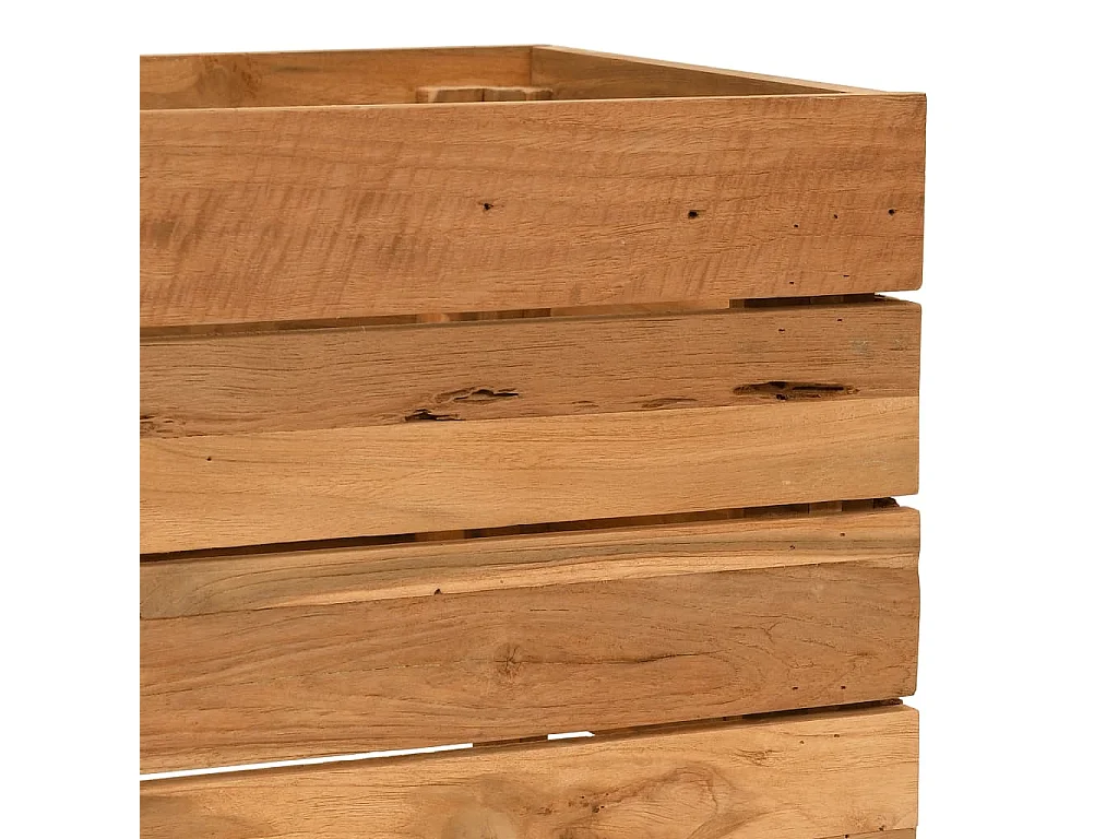 Lit surélevé 50x40x38 cm Bois massif de teck et acier