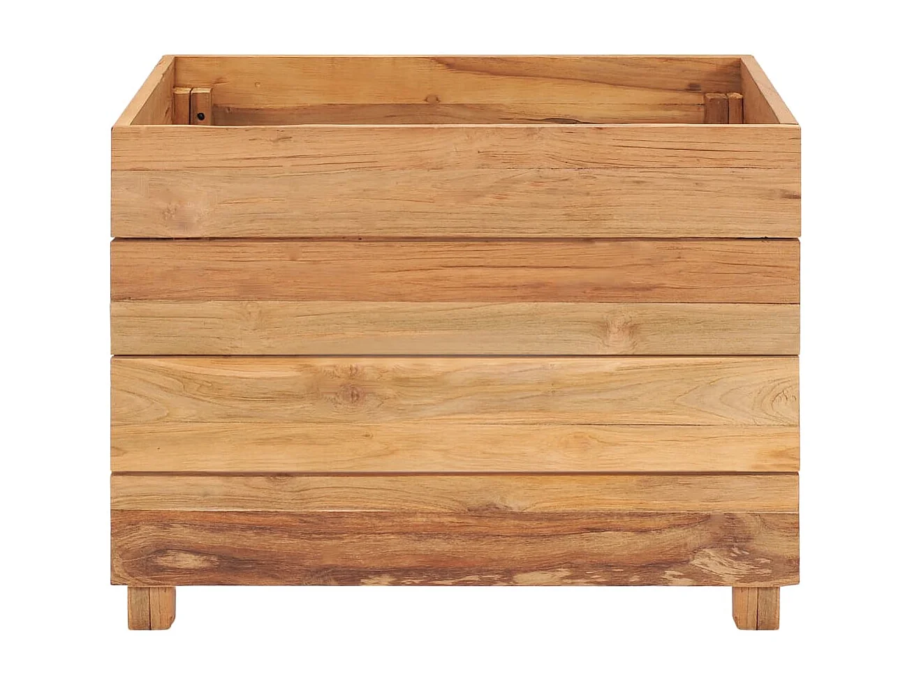 Lit surélevé 50x40x38 cm Bois massif de teck et acier