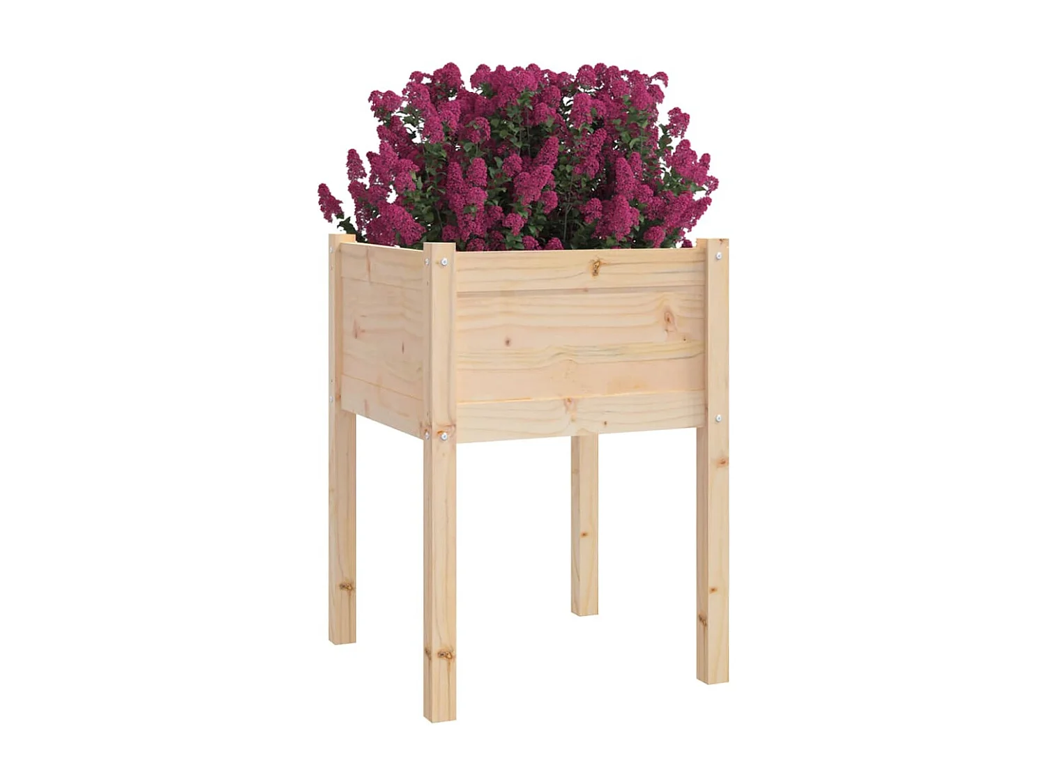 Jardineras 2 unidades madera maciza de pino 50x50x70 cm