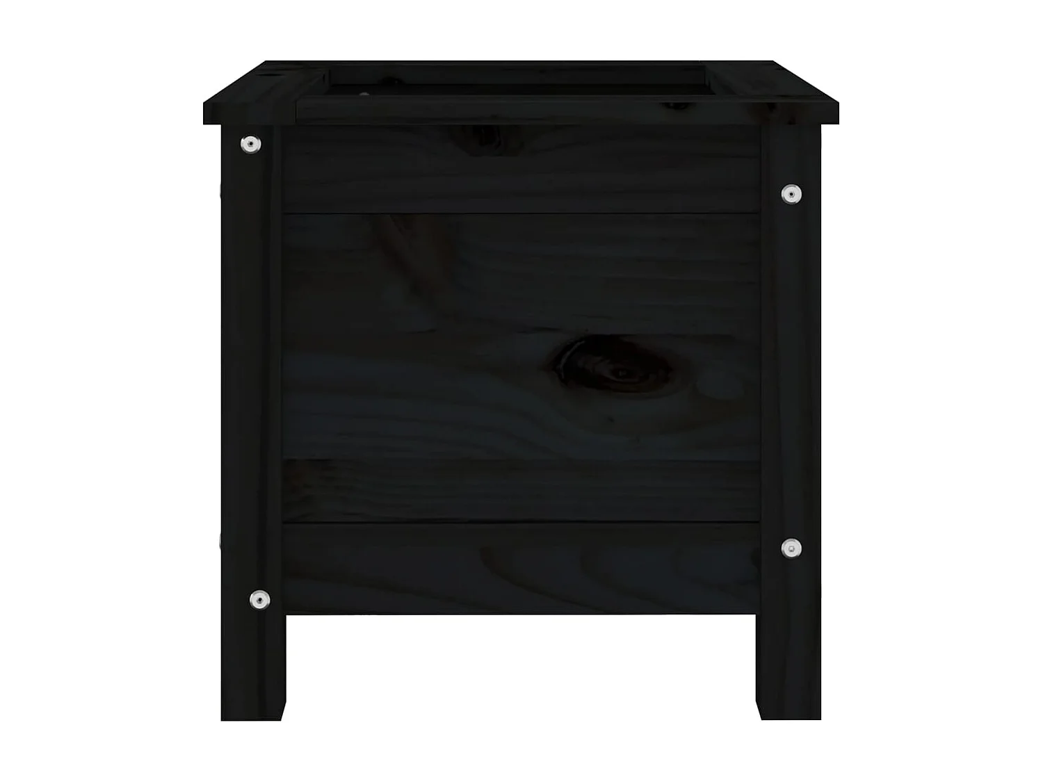 Jardinière noir 40x40x39 cm bois massif de pin