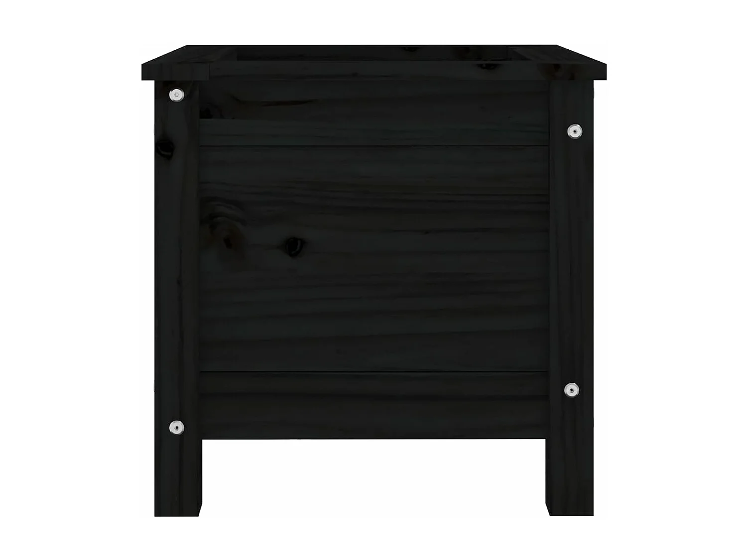 Jardinière noir 40x40x39 cm bois massif de pin