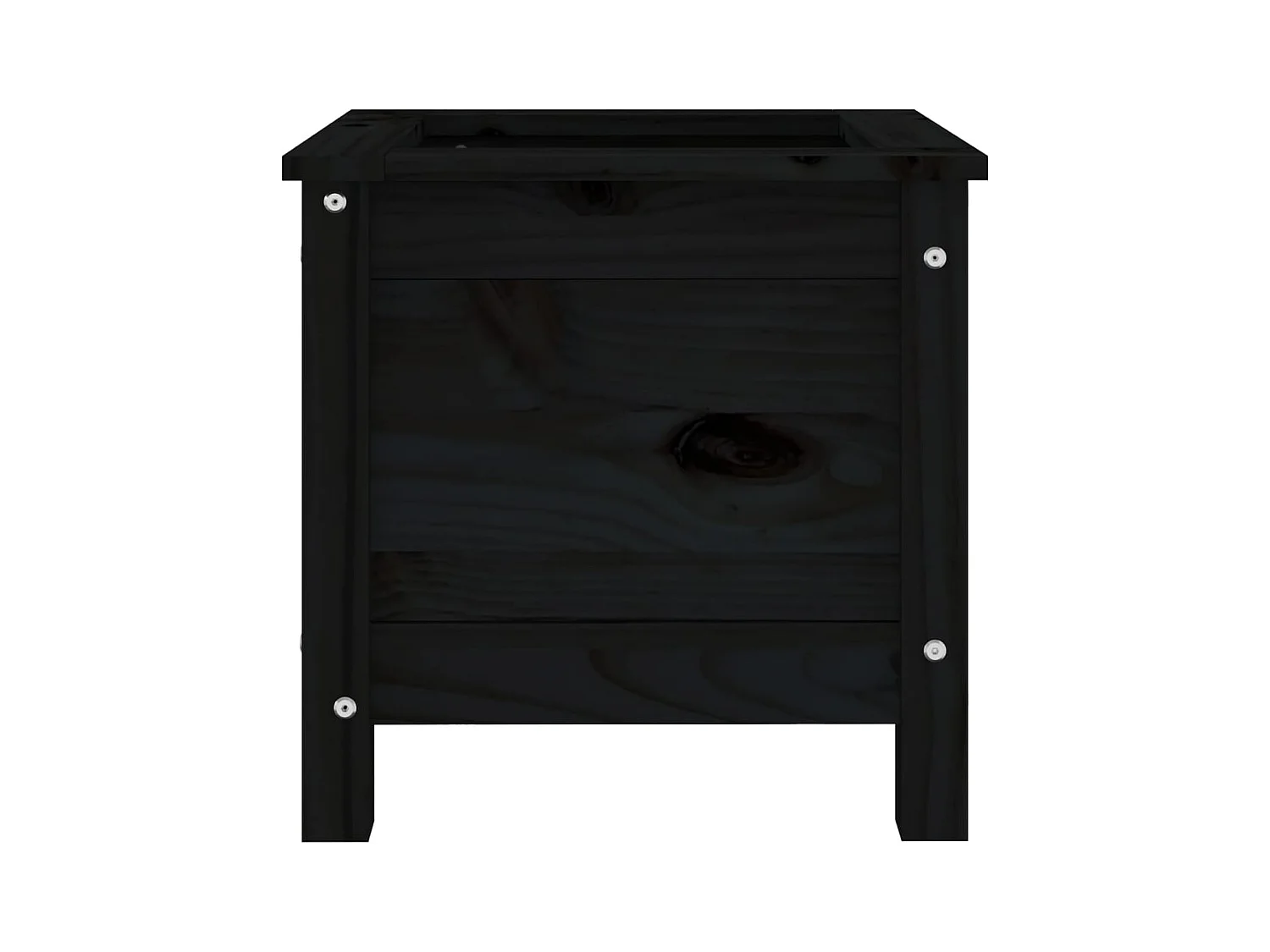 Vaso/floreira de jardim 40x40x39 cm pinho maciço preto