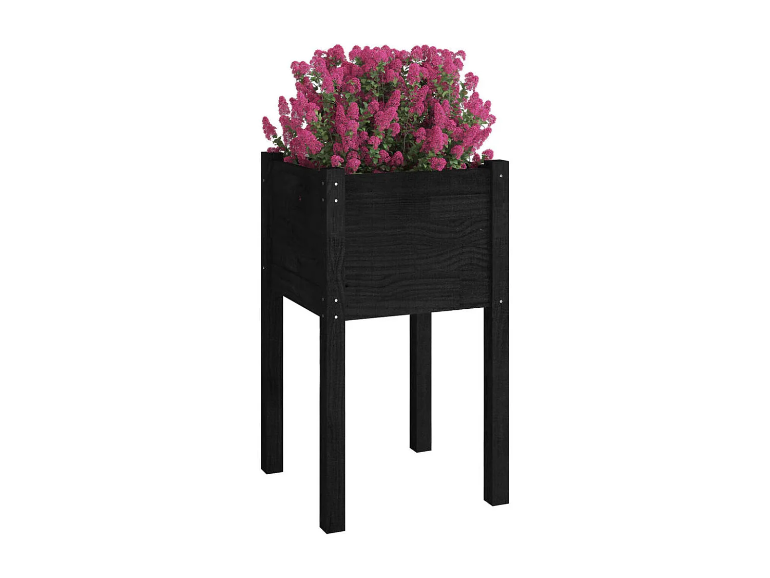 Jardinières d'extérieur 2pièces Noir 40x40x70cm Bois de pin massif