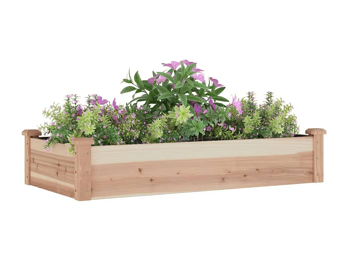 Lit surélevé de jardin doublure 120x60x25 cm bois massif sapin