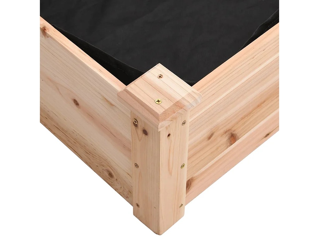 Lit surélevé de jardin doublure 120x60x25 cm bois massif sapin