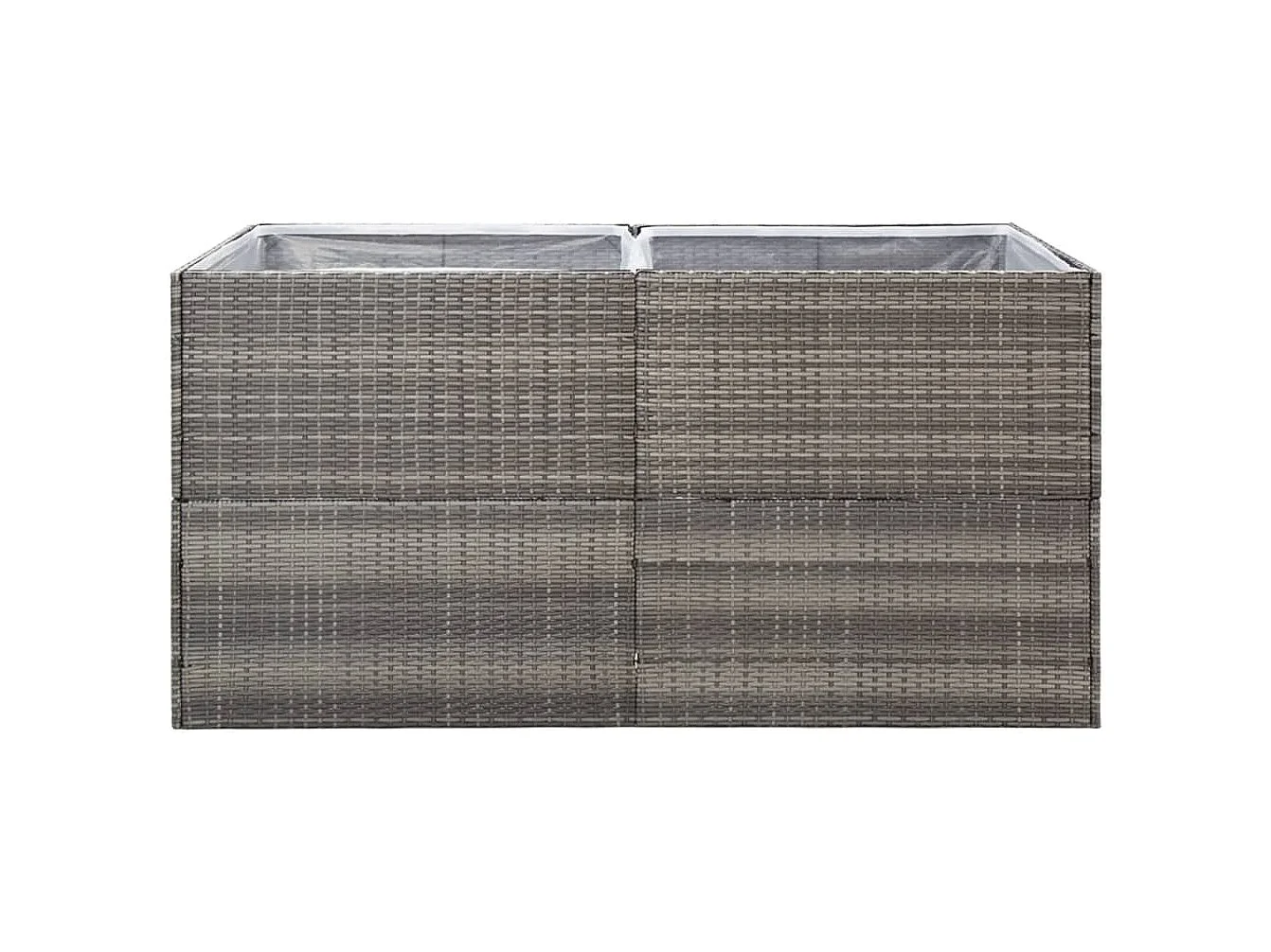 Jardinière Gris 157x80x80 cm Résine tressée