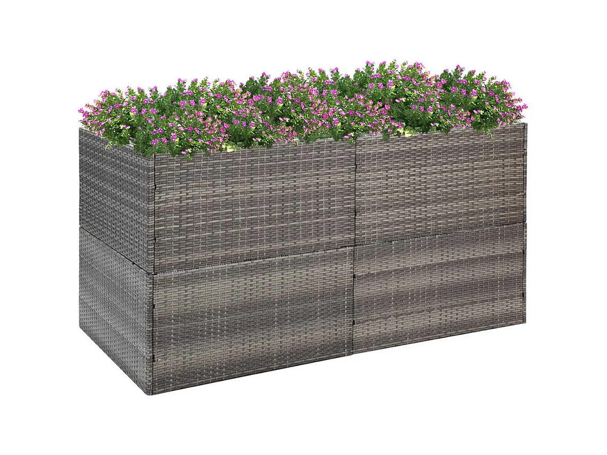 Jardinière Gris 157x80x80 cm Résine tressée