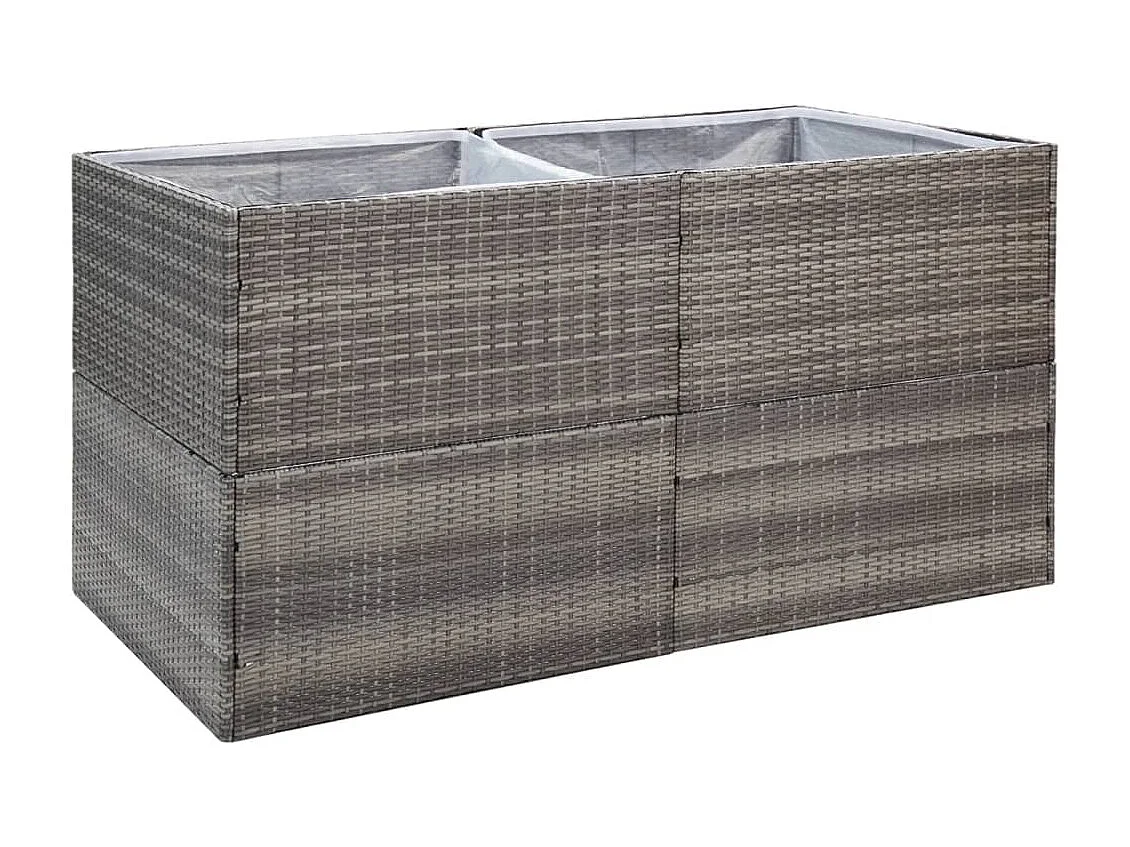 Jardinière Gris 157x80x80 cm Résine tressée