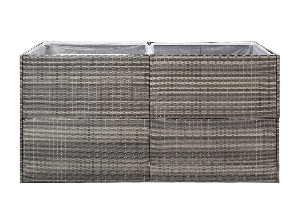 Jardinière Gris 157x80x80 cm Résine tressée
