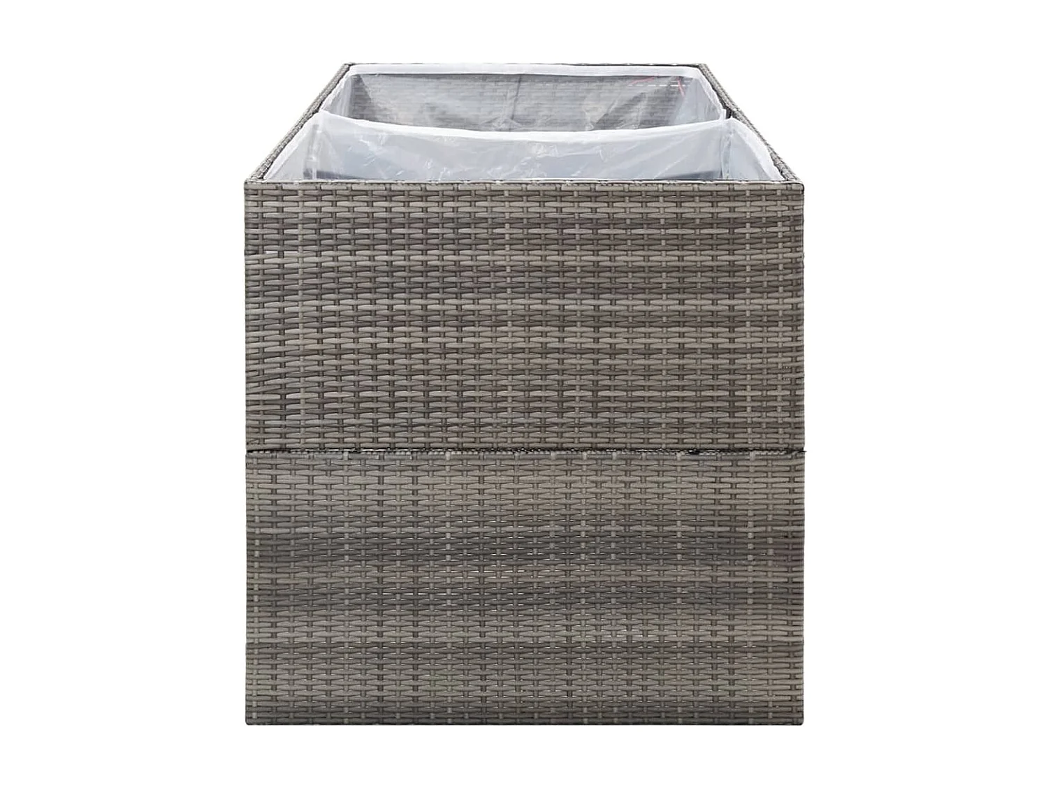 Jardinière Gris 157x80x80 cm Résine tressée