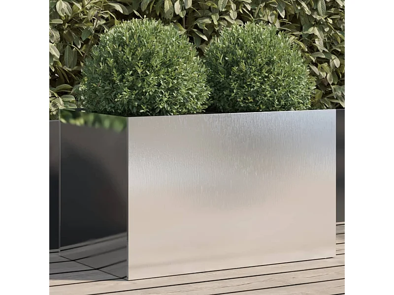 Vaso/floreira 62x40x39 cm aço inoxidável prateado