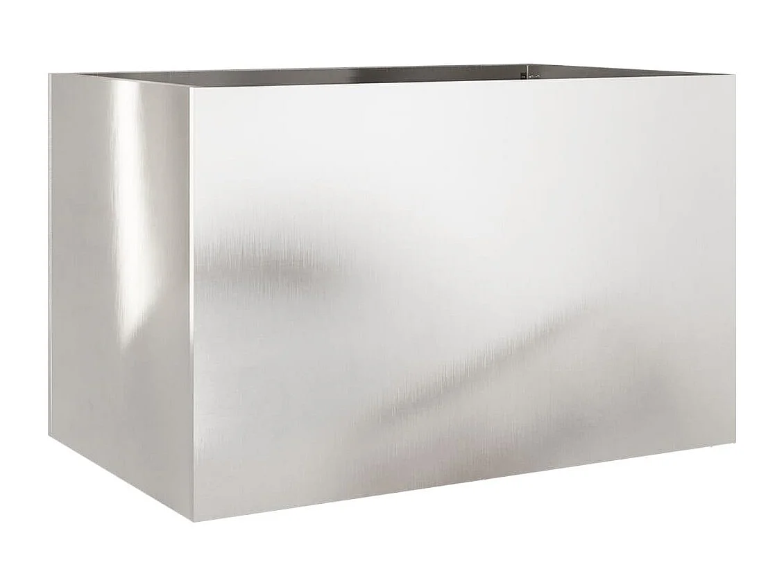 Vaso/floreira 62x40x39 cm aço inoxidável prateado