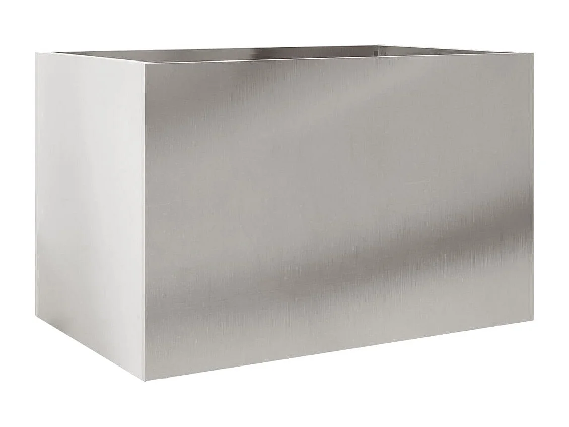 Vaso/floreira 62x40x39 cm aço inoxidável prateado