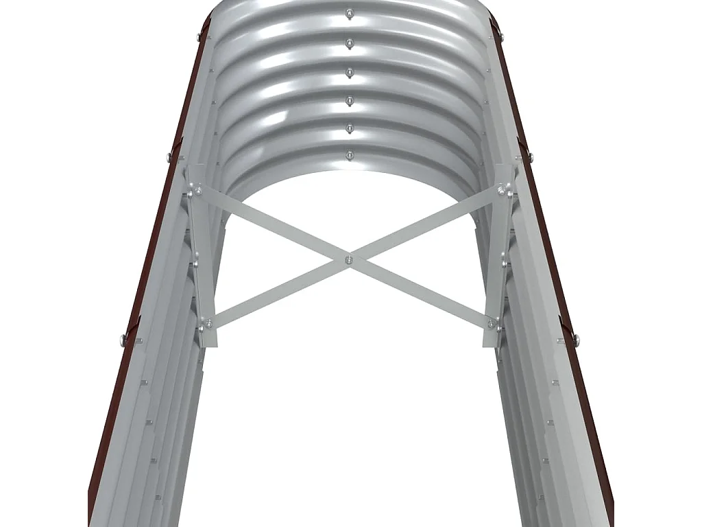 Canteiro elevado jardim 332x40x36cm aço revestido a pó castanho