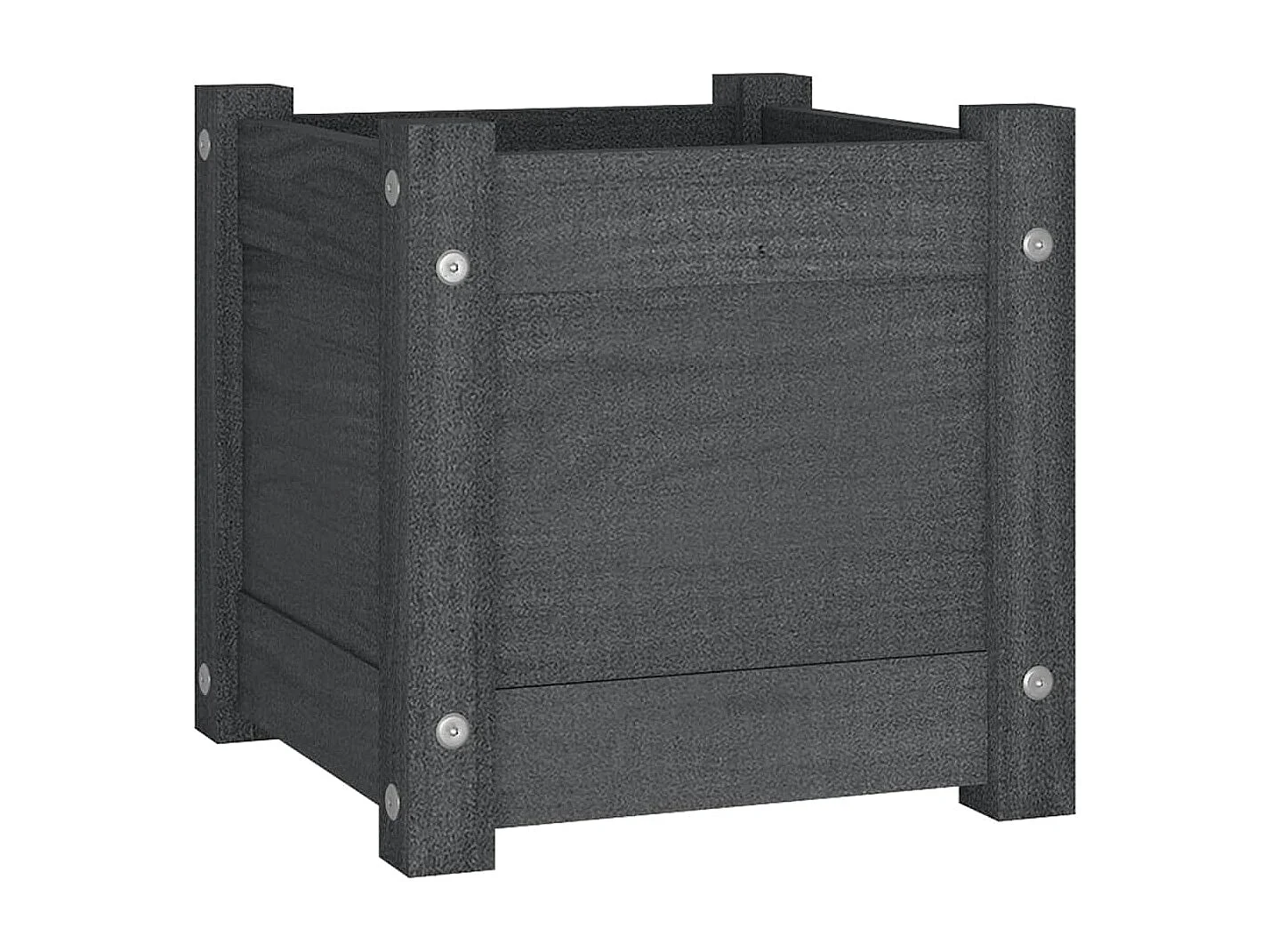 Jardineras 2 unidades madera maciza de pino gris 31x31x31 cm