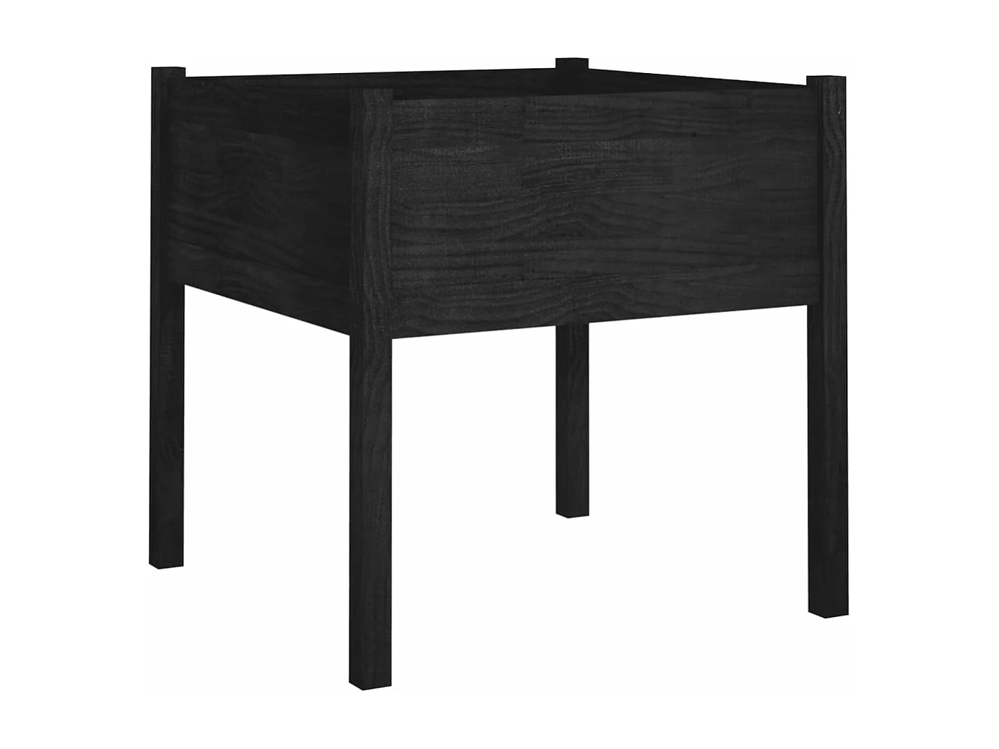 Jardinières 2 pièces Noir 70x70x70 cm Bois de pin massif