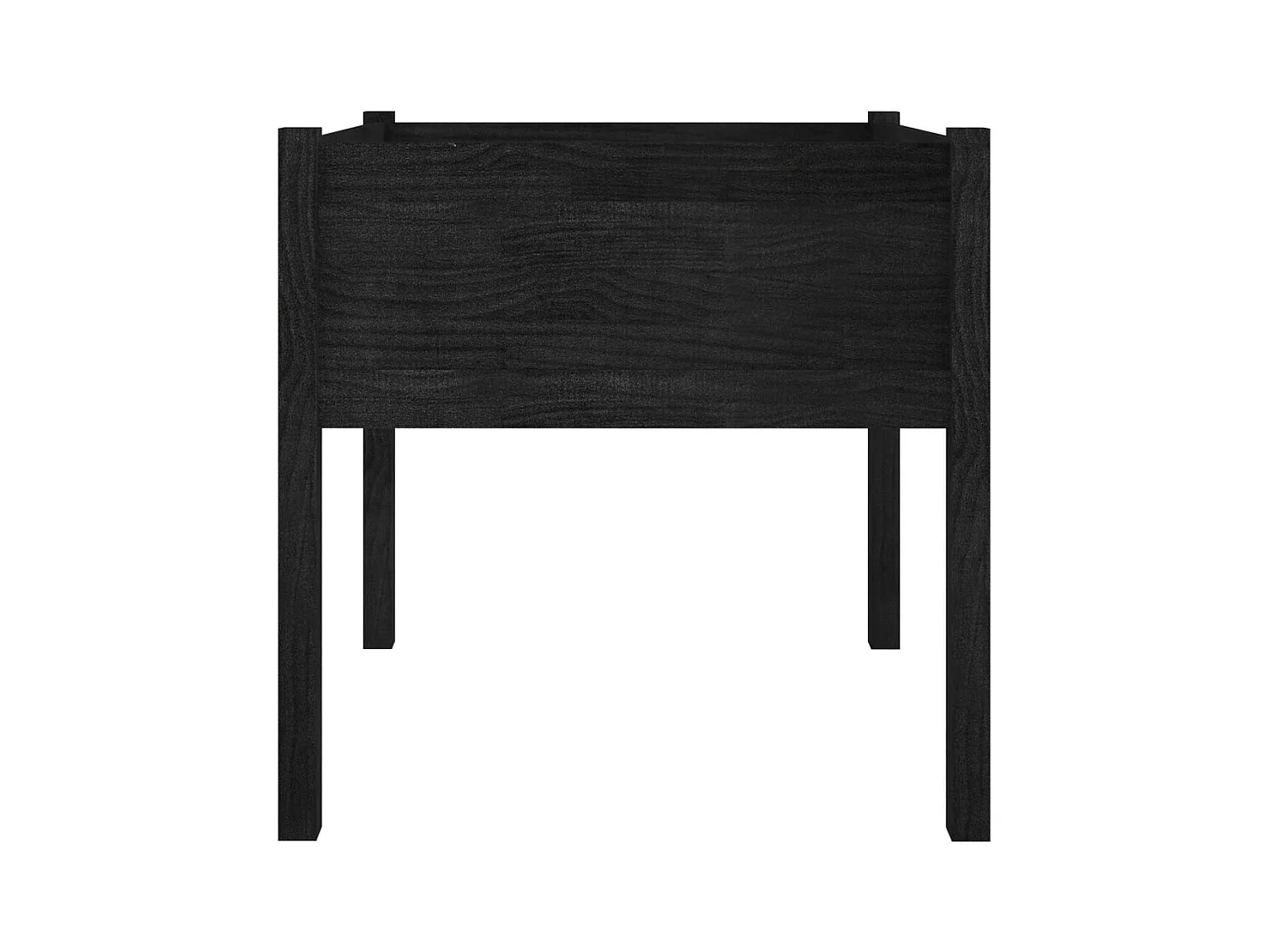 Jardinières 2 pièces Noir 70x70x70 cm Bois de pin massif