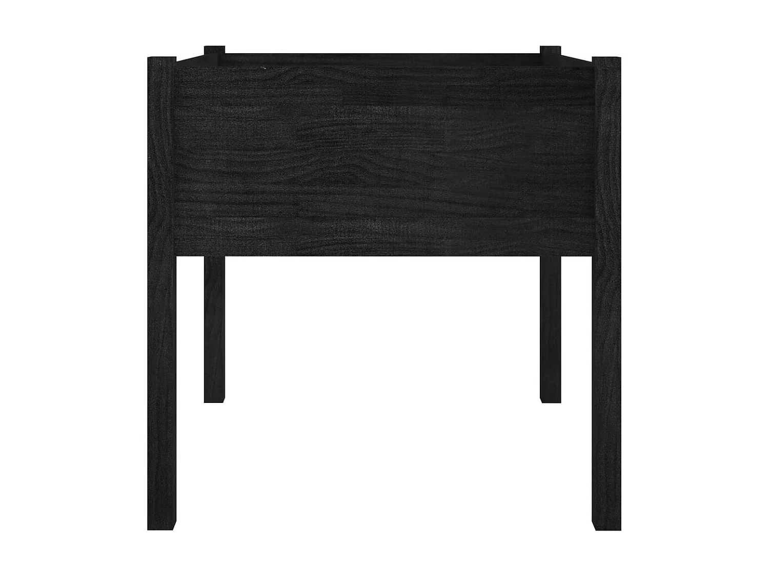 Jardineras 2 unidades madera maciza de pino negro 70x70x70 cm