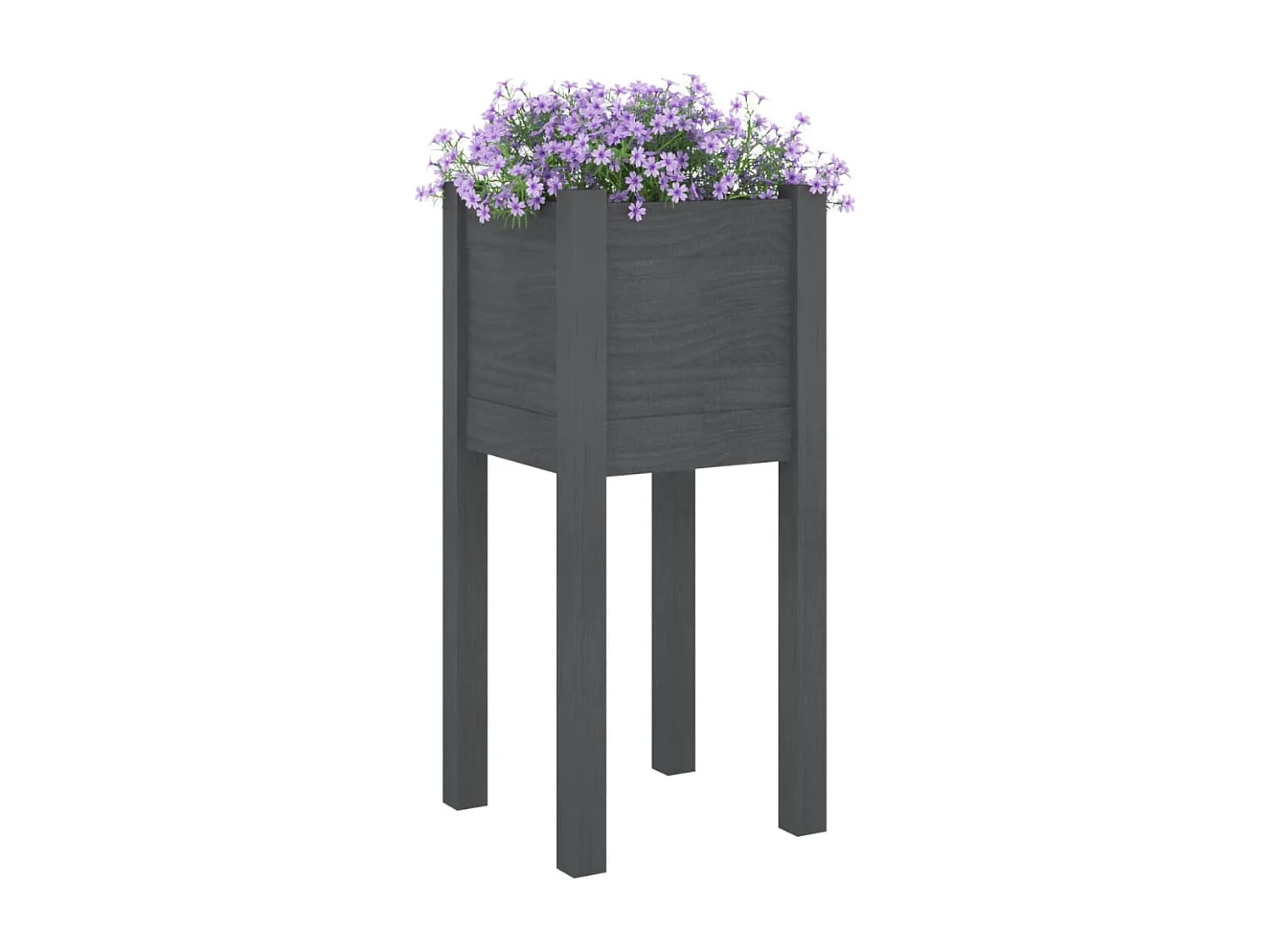 Jardinière d'extérieur Gris 31x31x70 cm Bois de pin massif