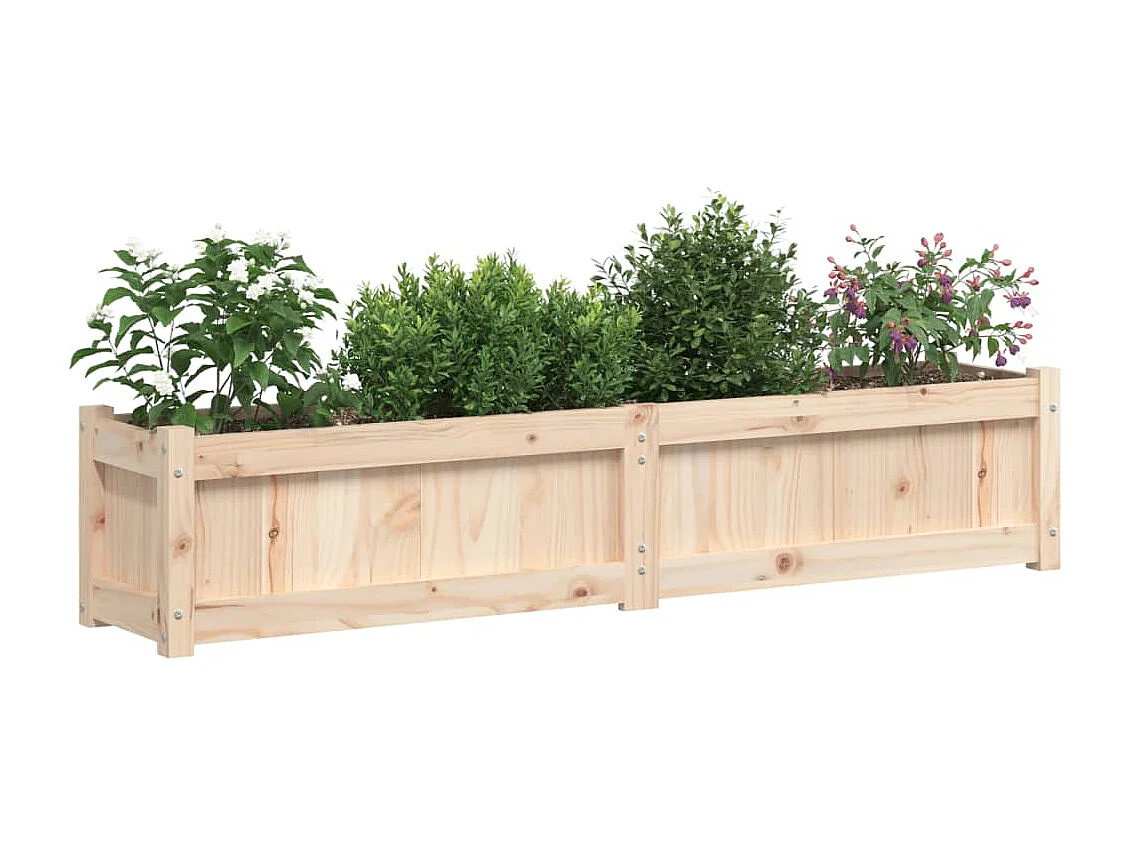 Vaso/floreira de jardim 150x31x31 cm madeira de pinho maciça