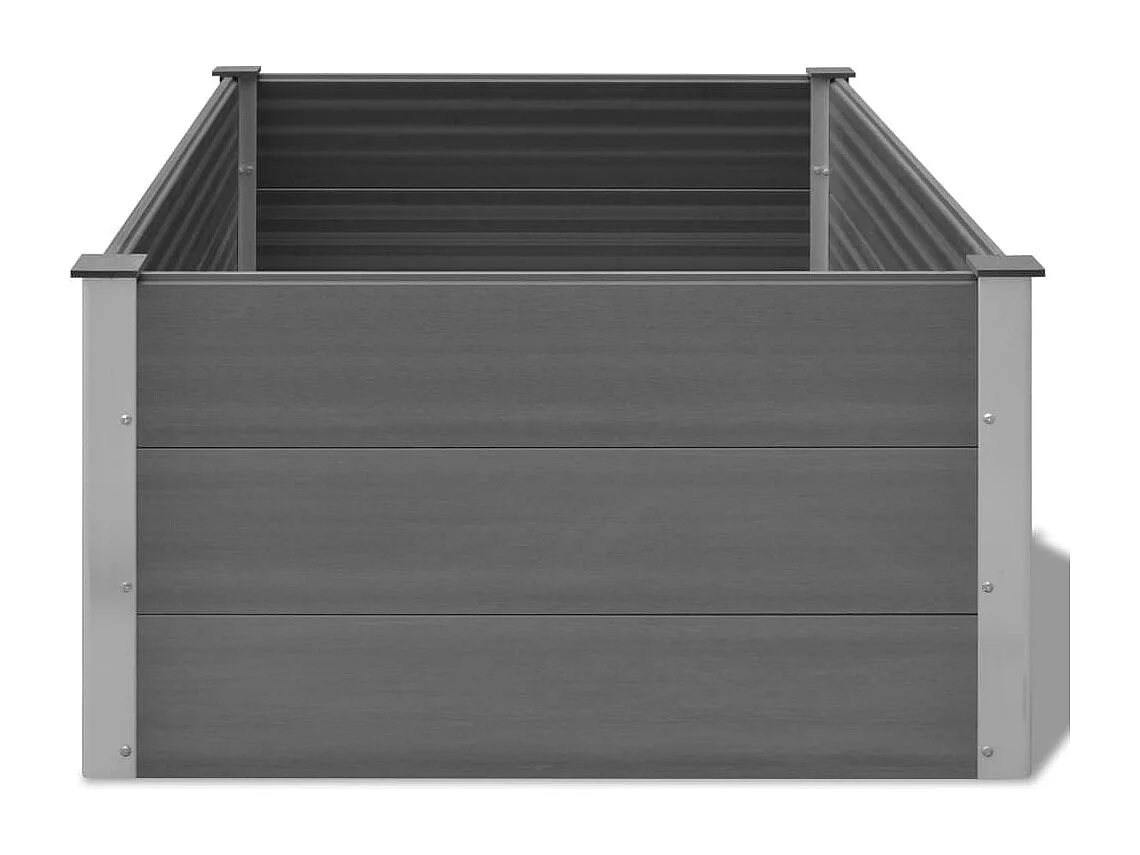 Canteiro elevado para jardim WPC 150x100x54 cm cinzento