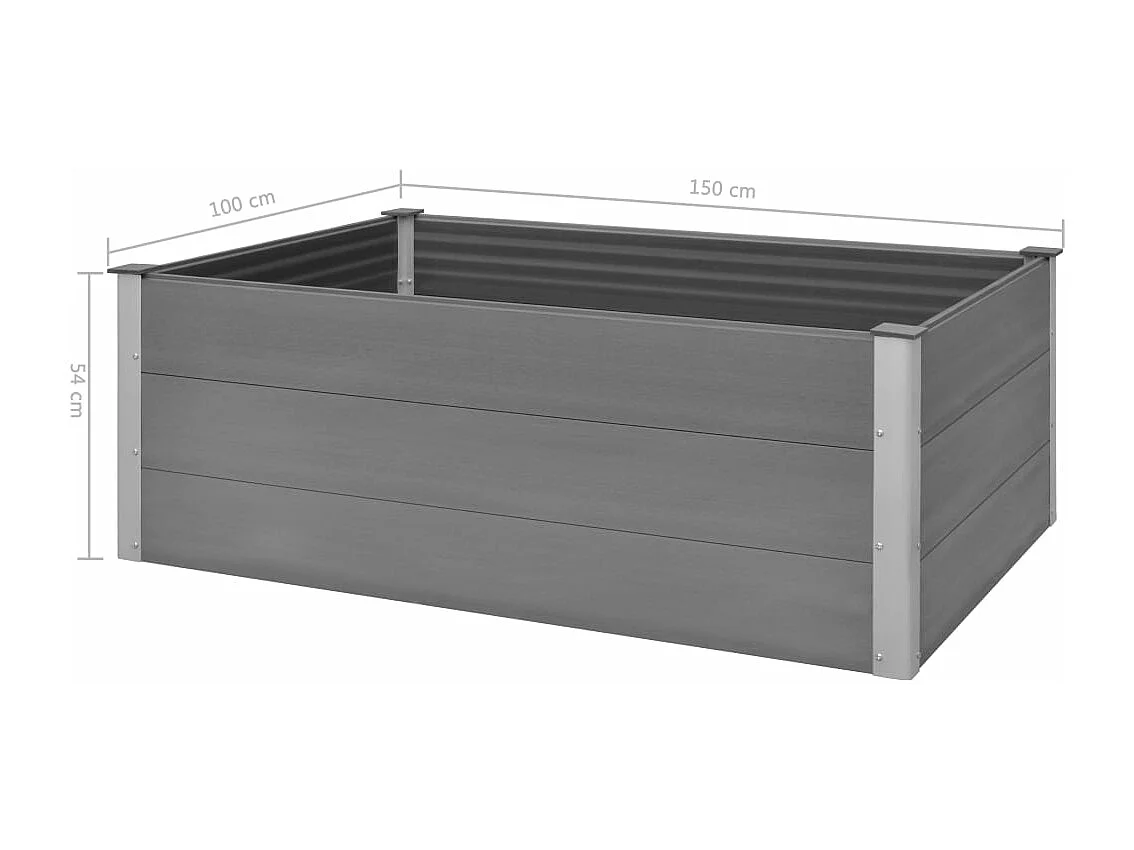Lit surélevé de jardin WPC 150x100x54 cm Gris