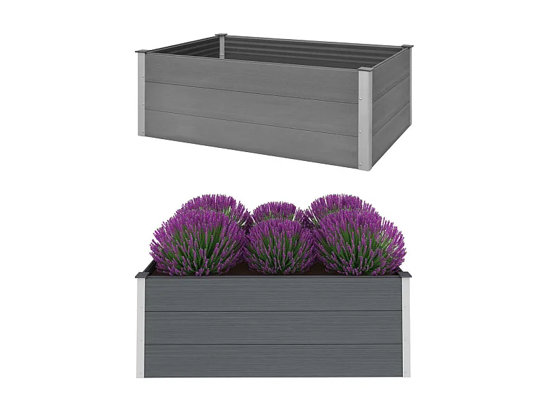 Lit surélevé de jardin WPC 150x100x54 cm Gris