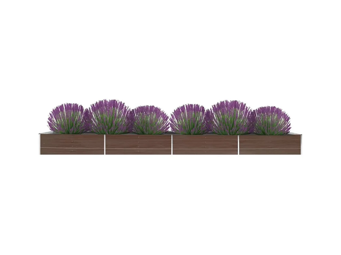 Lit surélevé de jardin Acier galvanisé 600x80x45 cm Marron