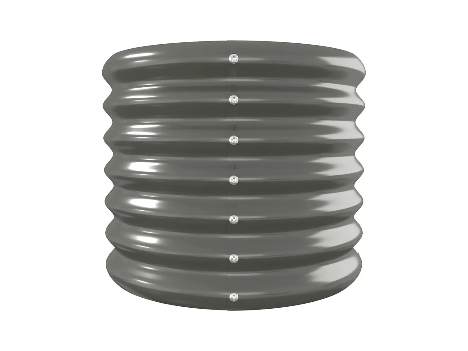 Canteiro elevado jardim 332x40x36cm aço revestido a pó cinzento