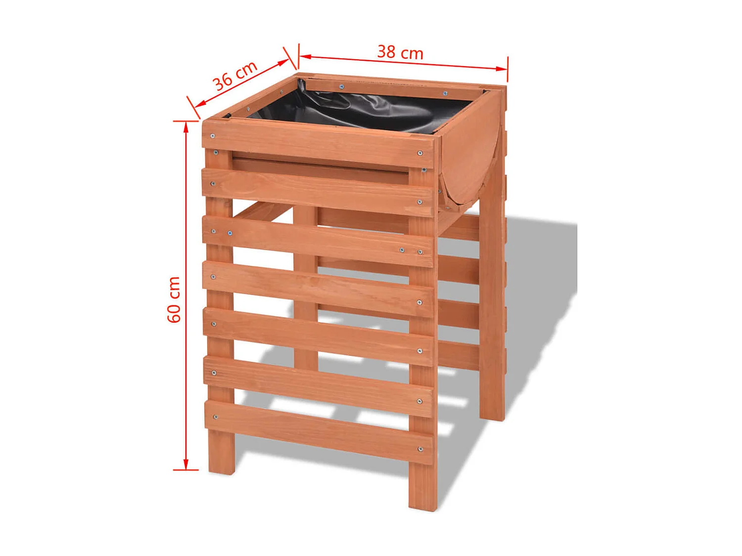 Jardinera de madera 38x36x60 cm