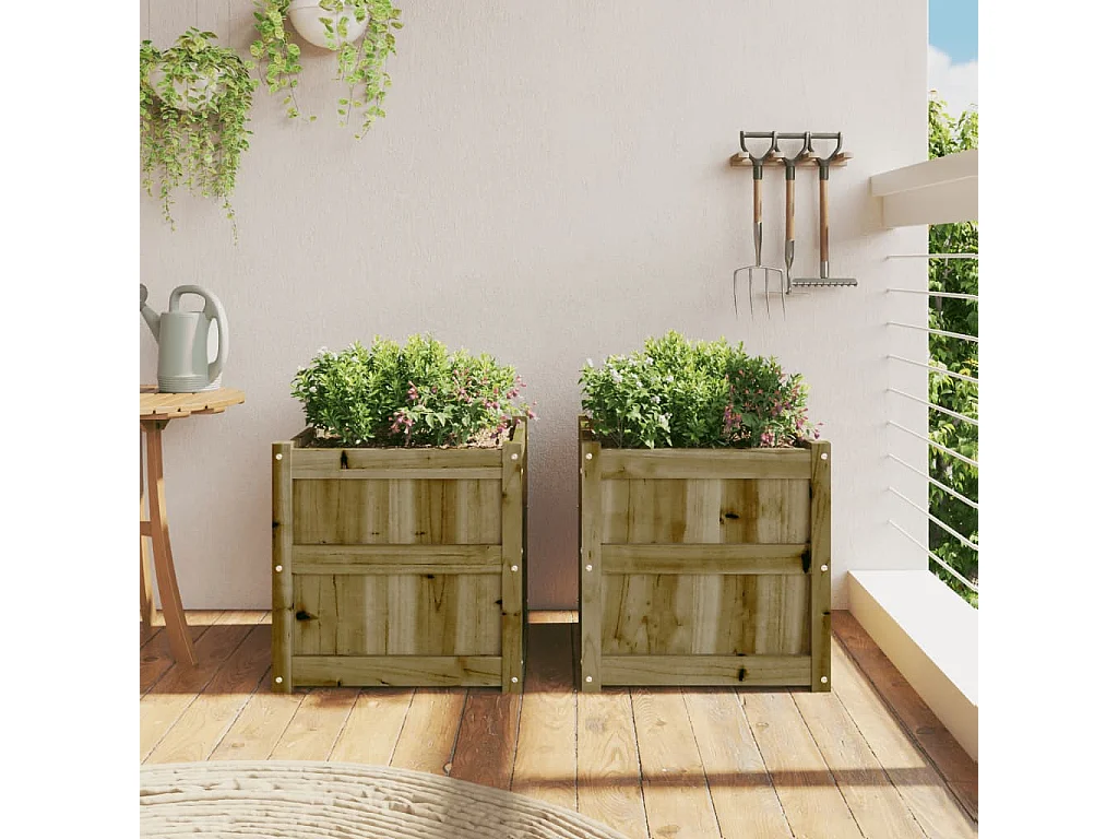 Jardinières 2 pièces bois de pin imprégné