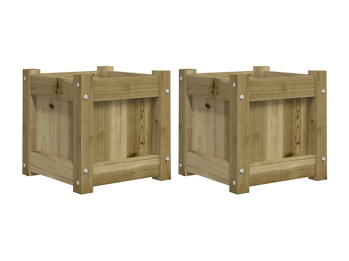 Jardineras de exterior 2 unidades madera impregnada de pino