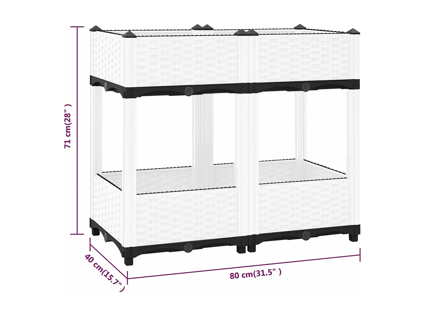 Arriate polipropileno 80x40x71 cm