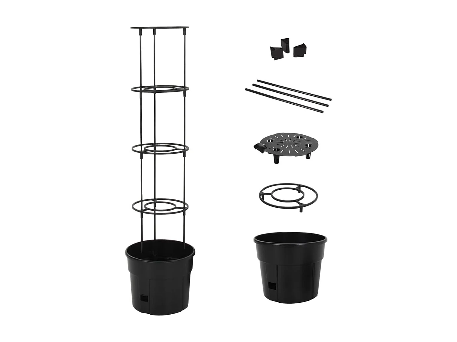 Vaso p/ cultivo de tomate Ø29,5x115 cm polipropileno antracite