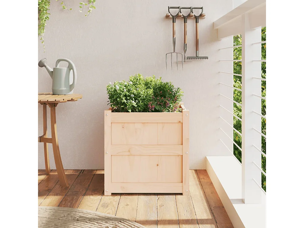 Jardinera madera maciza de pino 50x50x50 cm
