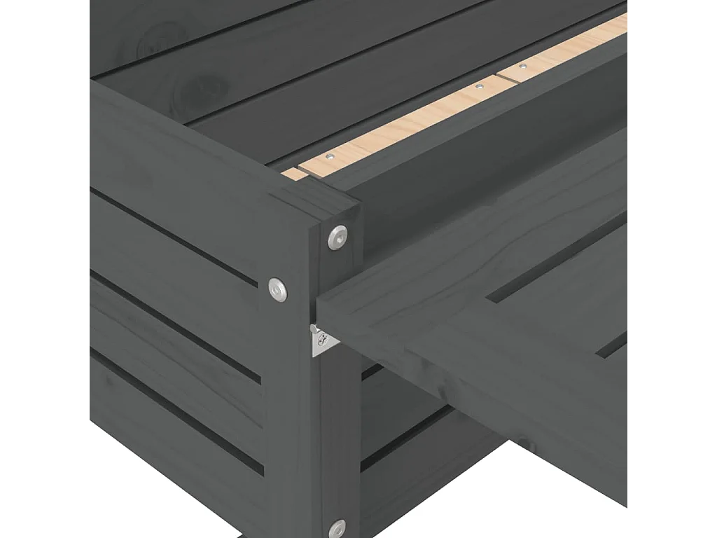 Jardinière de jardin avec dessus pliable gris bois pin massif