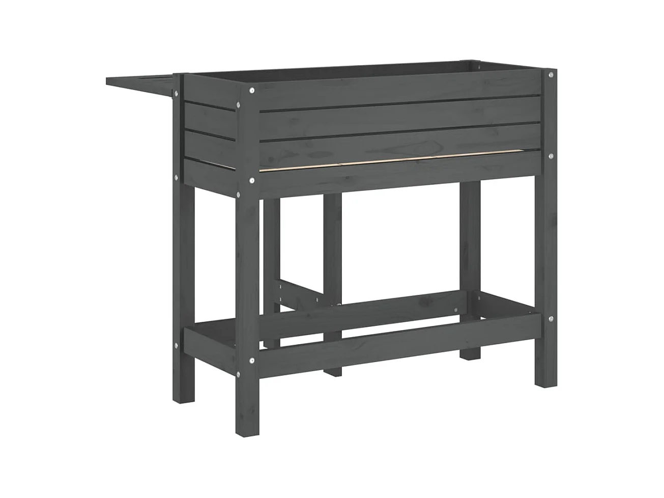 Jardinière de jardin avec dessus pliable gris bois pin massif