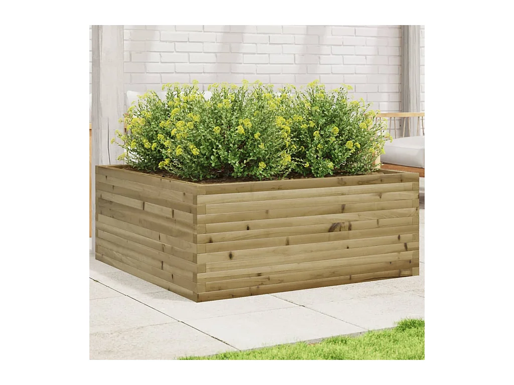 Jardinera de madera de pino impregnada 110x110x46 cm
