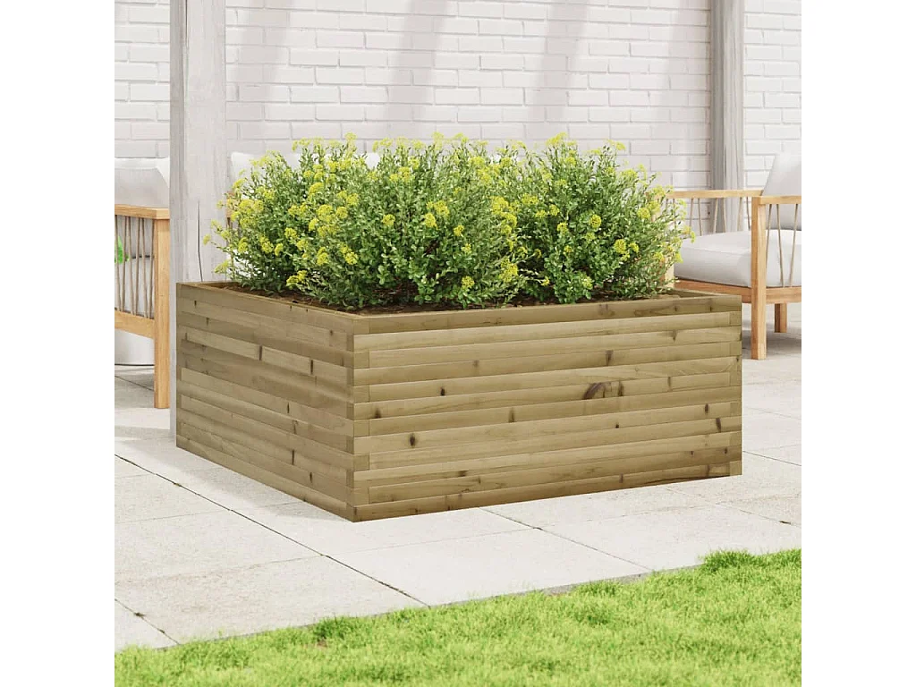 Jardinera de madera de pino impregnada 110x110x46 cm