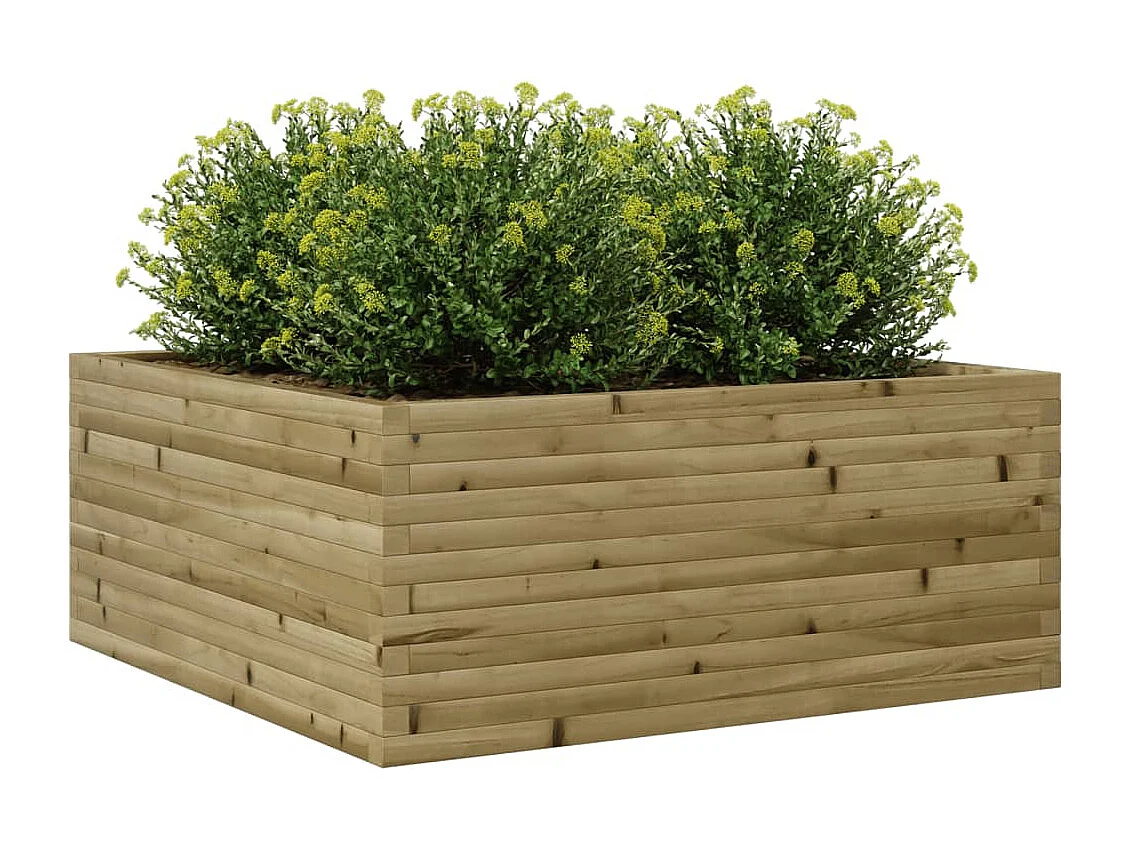 Jardinera de madera de pino impregnada 110x110x46 cm