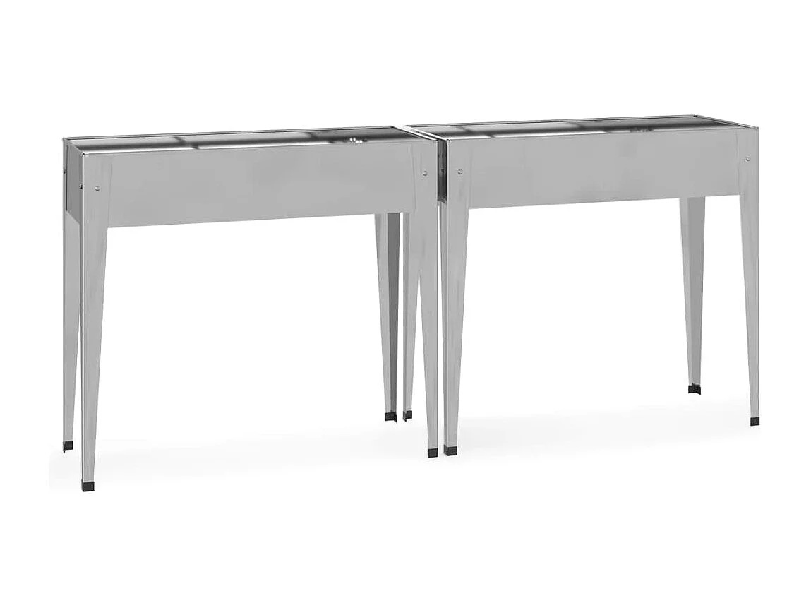 Vasos/floreiras de jardim 2 peças aço galvanizado