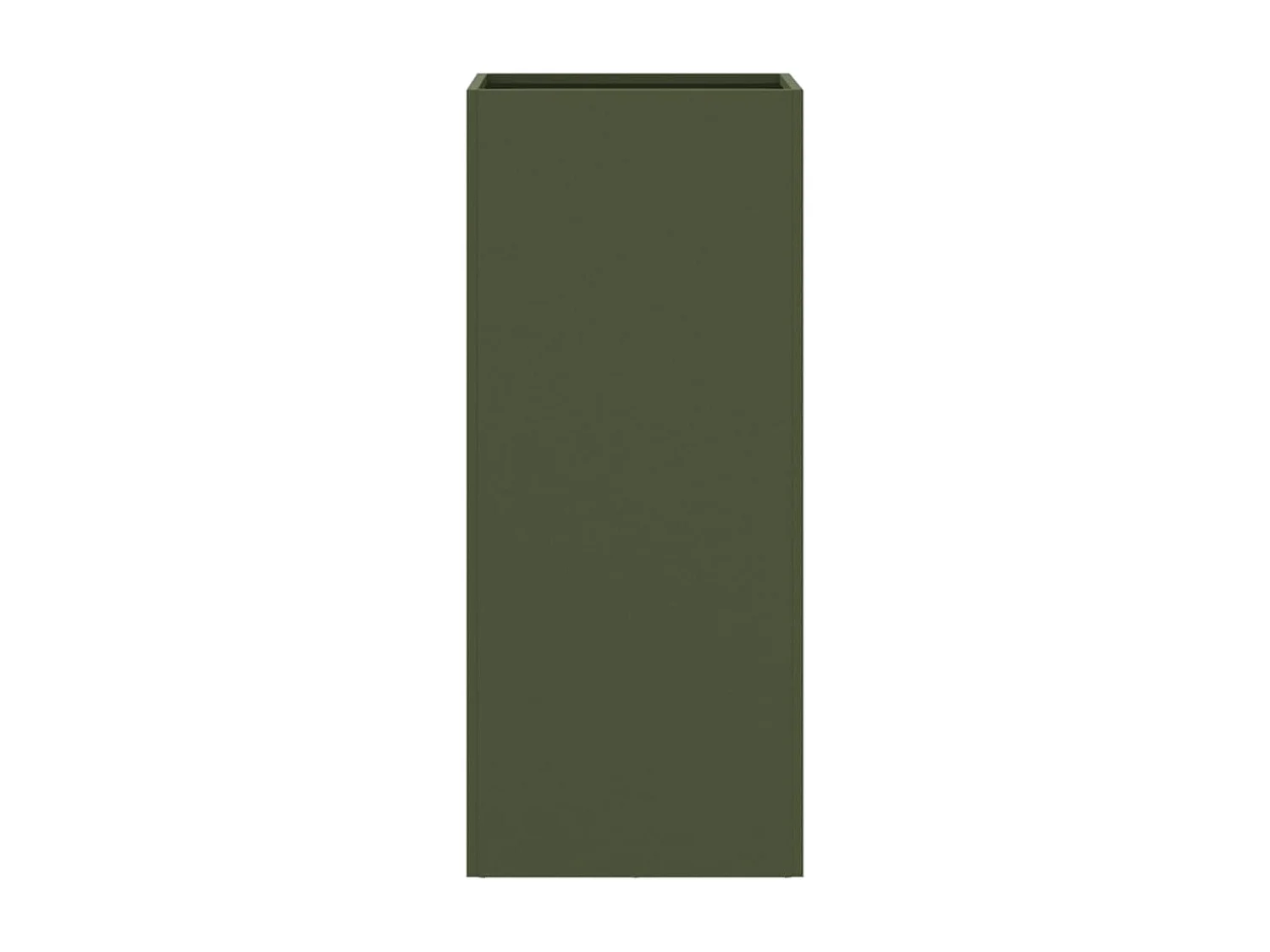 Jardinera de acero laminado en frío verde oliva 32x27,5x75 cm