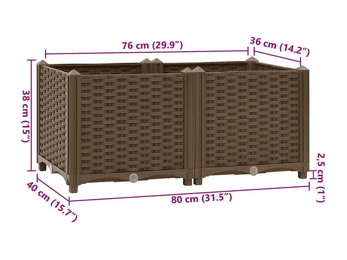 Arriate 80x40x38 cm polipropileno