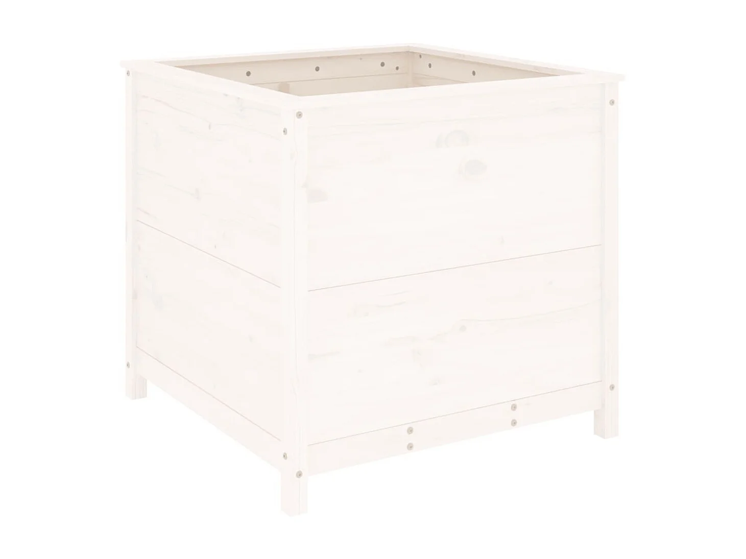 Jardinera madera maciza de pino blanco 82,5x82,5x78 cm