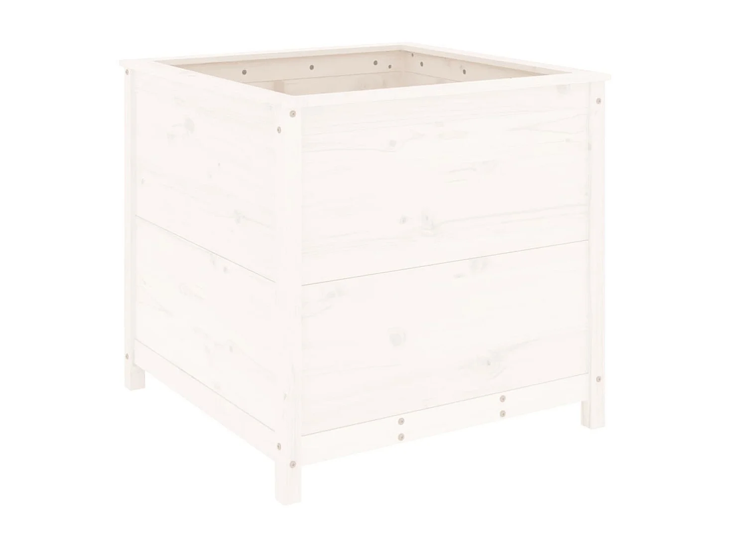 Jardinera madera maciza de pino blanco 82,5x82,5x78 cm