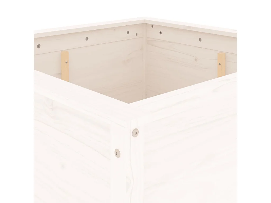 Jardinera madera maciza de pino blanco 82,5x82,5x78 cm